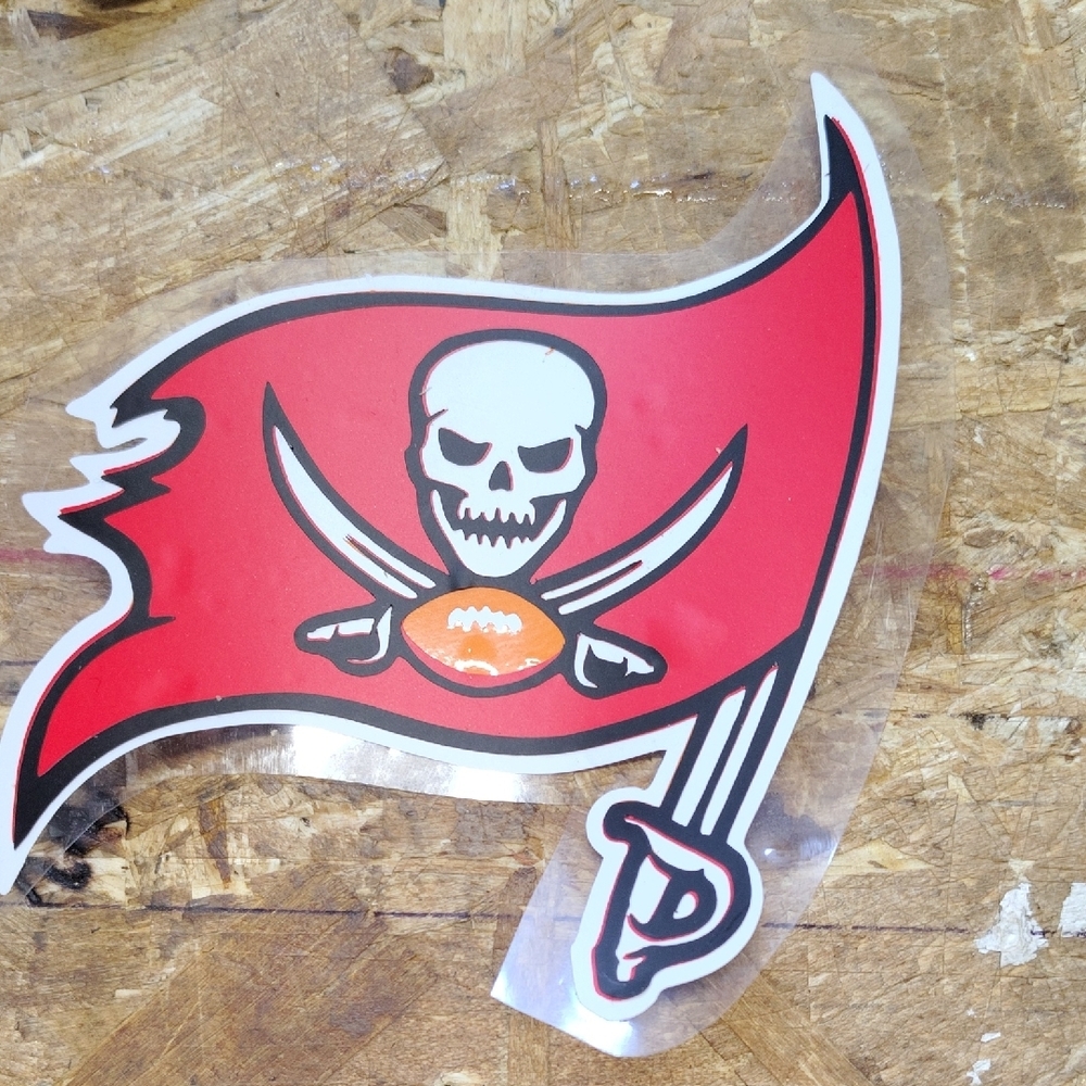 Buccaneers Red Flag Skull Decal